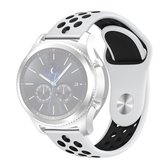 Voor Samsung Gear S4 Active 22mm tweekleurige siliconen vervangende band horlogeband (wit zwart)