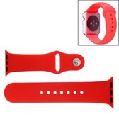 Voor Apple Watch Sport 42 mm hoogwaardige rubberen sporthorlogeband met pin-and-tuck sluiting (rood)