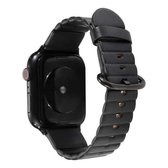 Loop Stripes vervangende band horlogeband met ijzeren gesp voor Apple Watch Series 6 & SE & 5 & 4 44 mm / 3 & 2 & 1 42 mm (zwart)