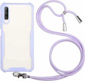 Voor Xiaomi Redmi 9A acryl + kleur TPU schokbestendig hoesje met nekkoord (paars)