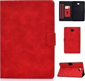 Voor Samsung Galaxy Tab A 10.1 (2016) T580 / T585 Koeienhuid Textuur Horizontale Flip Leren Case met Houder & Kaartsleuven & Slaap / Wekfunctie (Rood)