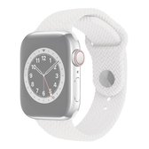Siliconen horlogeband met geweven patroon voor Apple Watch Series 6 & SE & 5 & 4 44 mm / 3 & 2 & 1 42 mm (wit)