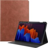 Voor Samsung Galaxy Tab S7 + T970 Koeienhuid Textuur TPU Tablet Horizontale Flip Leren Case met Houder & Slaap / Wekfunctie & Pen Slot (Bruin)