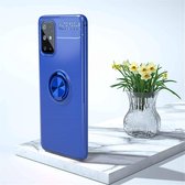 Voor Galaxy A31 metalen ringhouder 360 graden roterende TPU-hoes (blauw + blauw)