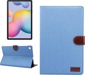 Voor Galaxy Tab S6 Lite P610 / P615 Horizontale Flip Denim Leren Case, met Houder & Kaartsleuven & Portemonnee & Slaap / Wekfunctie (Lichtblauw)