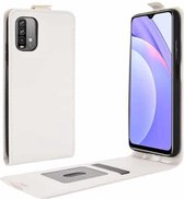 Voor Xiaomi Redmi Note 9 4G R64 Textuur Enkele Verticale Flip Lederen Beschermhoes met Kaartsleuven & Fotolijst (Wit)