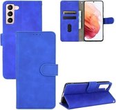 Voor Samsung Galaxy S21 + 5G Effen Kleur Huidgevoel Magnetische Gesp Horizontale Flip Kalf Textuur PU Lederen Case met Houder & Kaartsleuven & Portemonnee (Blauw)