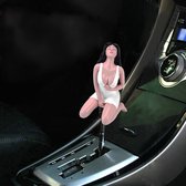 Universal Sexy Beauty Shape ABS Handmatige of automatische pookknop met drie rubberen doppen Fit voor alle auto (wit)