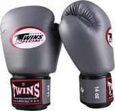 Twins (kick)bokshandschoenen Velcro Grijs 14 oz