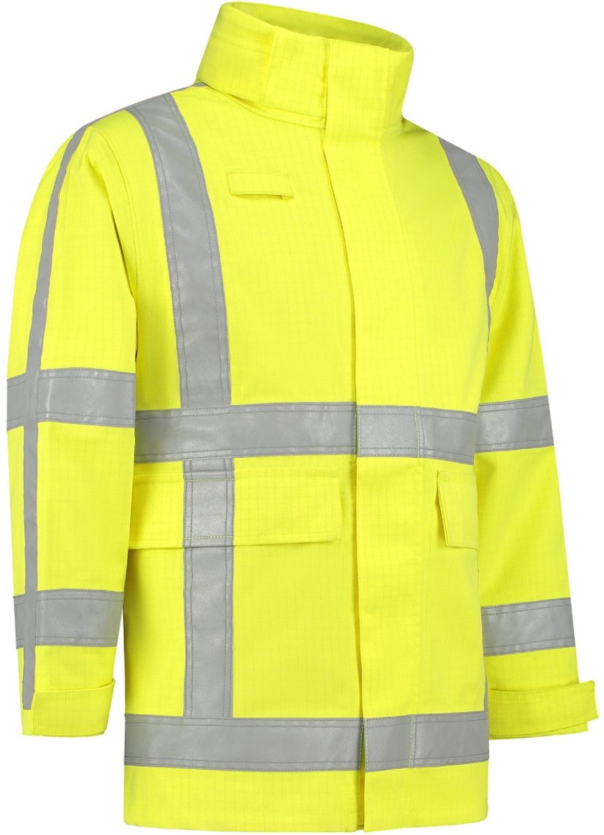 Dapro Safety Blaze Multinorm Regenjas - Maat 2XL - Hi-Vis Geel - Vlamvertragend , antistatisch , Lasnorm , vlamboog en chemicaliën resistent - Doorwerkjas