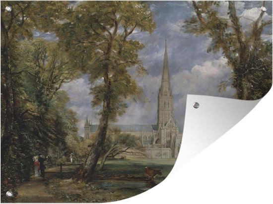 Tuinposter - Tuindoek - Tuinposters buiten - Salisbury Cathedral from the Bishop's Grounds - Schilderij van John Constable - 120x90 cm - Tuin