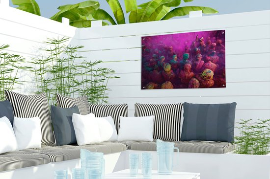 Affiche de jardin Inde (2) - Braj Holi rituel en Inde affiche de jardin toile en vrac 60x40 cm - Toile de jardin / Toile d'extérieur / Peintures pour l'extérieur (décoration de jardin)