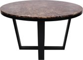 Eetkamertafel rond bruin/zwart marmer metaal 130 cm (r-000SP39082)