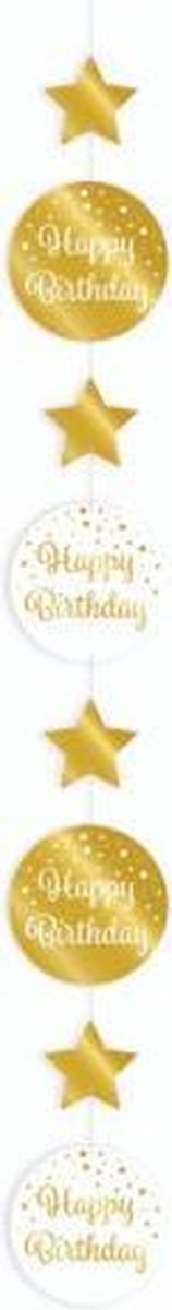 Paperdreams - Hangende decoratie Gold/White Happy Birthday