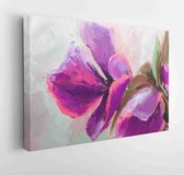 Texture oil painting, flowers, art, painted color image, paint, wallpaper and backgrounds, canvas, artist, impressionism, painting floral pattern  - Modern Art Canvas - Horizontal - 387507994