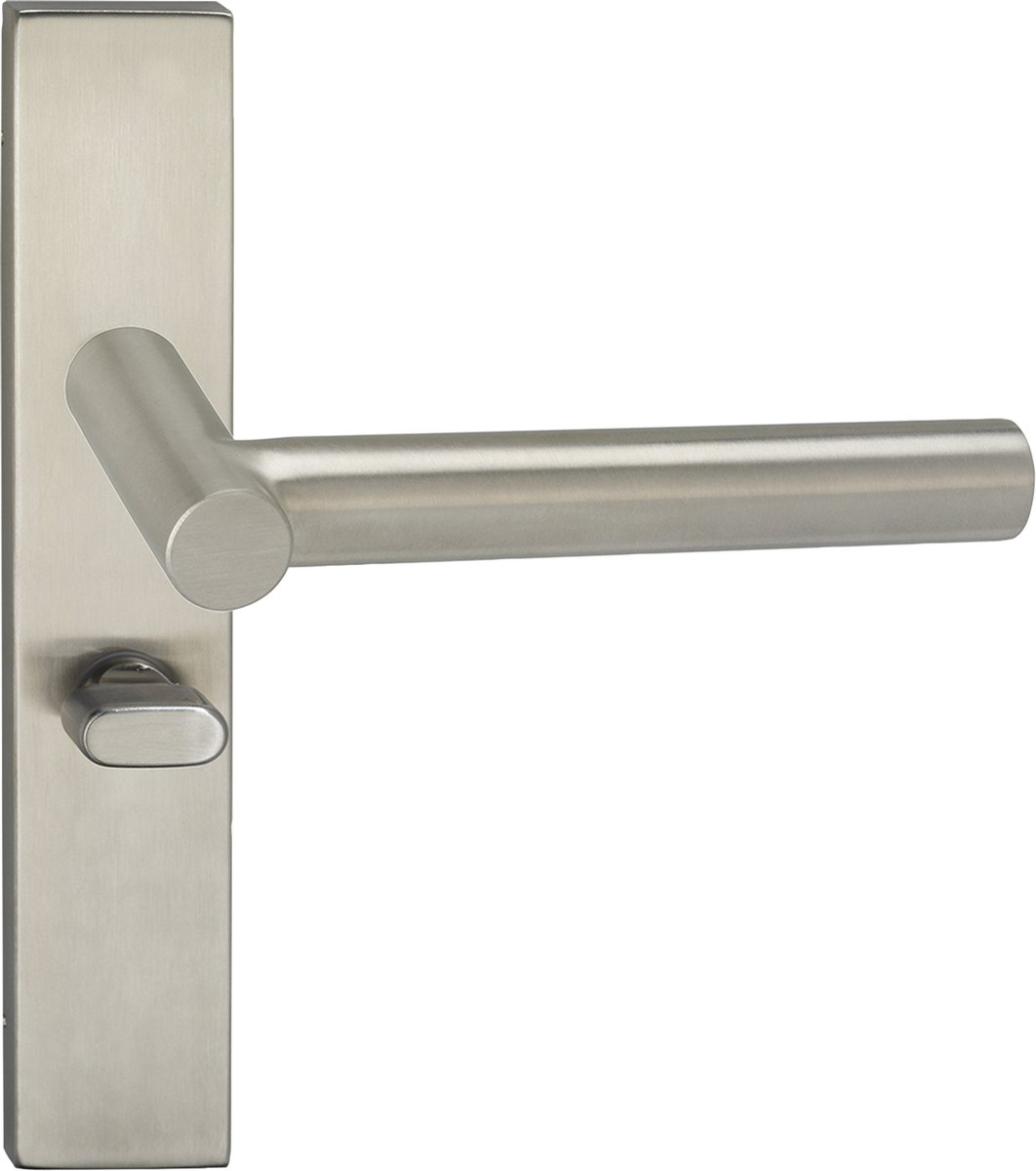 Deurkruk - Impresso Alton - Voor binnen - Vierkant deurschild met toiletsluiting - RVS - 2 stuks