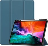 Apple iPad Pro 12.9 (2021) Hoes - Mobigear - Tri-Fold Pencilholder Serie - Kunstlederen Bookcase - Groen - Hoes Geschikt Voor Apple iPad Pro 12.9 (2021)