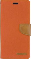 Hoesje geschikt voor Samsung Galaxy M20 - mercury canvas diary wallet case - oranje