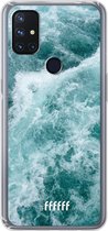 6F hoesje - geschikt voor OnePlus Nord N10 5G -  Transparant TPU Case - Whitecap Waves #ffffff