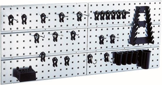 RAACO ger.wandpaneelset 3 ger.wandpanelen met 44 gereedschapshouders en
