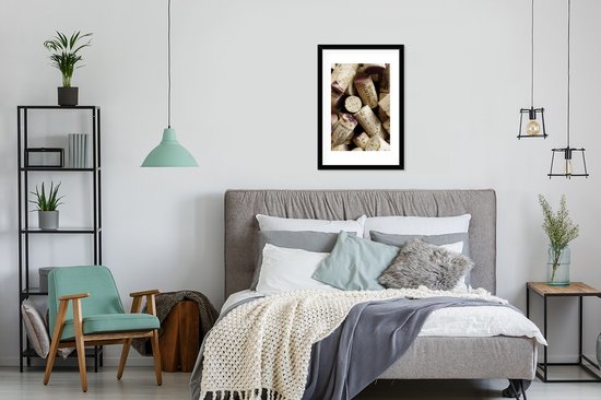 Cadre photo - Bouchons avec des taches de vin cadre photo 40x60 cm - Affiche sous cadre (Décoration murale salon / chambre)