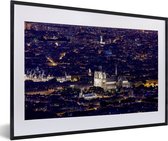 Fotolijst incl. Poster - Panorama van Parijs en de Notre Dame - 60x40 cm - Posterlijst