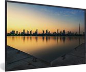 Photo encadrée - La silhouette fantastique des gratte-ciel de Dubaï au lever du soleil cadre photo noir 60x40 cm - Affiche encadrée (Décoration murale salon / chambre)