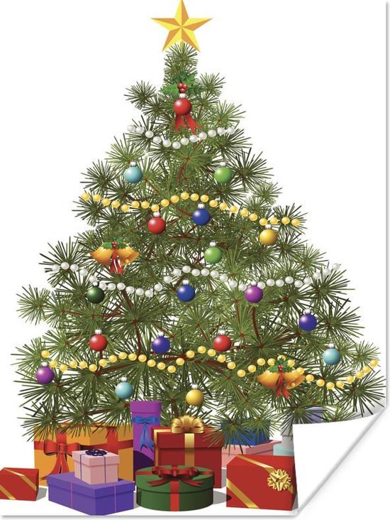 Une illustration d'un sapin comme affiche décorée de sapin de Noël ...