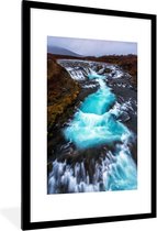 Fotolijst incl. Poster - Uitzicht op de Europese waterval bij de Geysir - 80x120 cm - Posterlijst