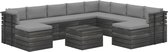 Medina 11-delige Loungeset met kussens pallet massief grenenhout