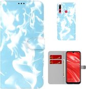 Voor Huawei Enjoy 9s Cloud Fog Pattern Horizontal Flip Leather Case met houder & kaartsleuf & portemonnee (hemelsblauw)