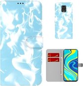 Voor Xiaomi Redmi Note 9 Pro/Note 9S/Note 9 Pro Max Cloud Fog Pattern Horizontal Flip Leather Case met houder & kaartsleuf & portemonnee (hemelsblauw)