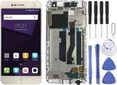 Lcd-scherm en digitizer volledige montage met frame voor ZTE Blade V8 Mini BV0850 (wit)