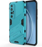 Voor Xiaomi Mi 10S Punk Armor 2 in 1 PC + TPU schokbestendig hoesje met onzichtbare houder (blauw)