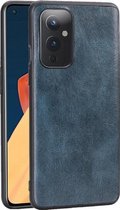 Voor OnePlus 9 Crazy Horse getextureerd kalfsleer PU + PC + TPU-hoesje (blauw)