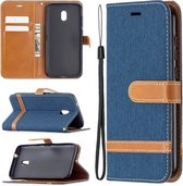 Voor Nokia C1 Plus Kleuraanpassing Denim Textuur Horizontale Flip Leren Case met Houder & Kaartsleuven & Portemonnee & Lanyard (Donkerblauw)