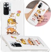 Voor Geschikt voor Xiaomi Redmi Note 10 Pro Luminous TPU-beschermhoes (katten)
