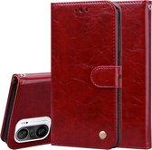 Voor Xiaomi Redmi K40 / K40 Pro Zakelijke Stijl Olie Wax Textuur Horizontale Flip Leren Case met Houder & Kaartsleuven & Portemonnee (Rood)