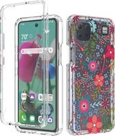 Voor LG K92 5G 2 in 1 hoog transparant geverfd schokbestendig PC + TPU beschermhoes (kleine bloemen)