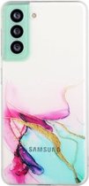 Voor Samsung Galaxy A72 5G / 4G hol marmerpatroon TPU nauwkeurig gat beschermhoes (groen)