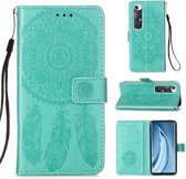 Voor Xiaomi Mi 10S Dream Catcher Horizontale flip lederen tas afdrukken met houder & kaartsleuven & portemonnee & lanyard (groen)