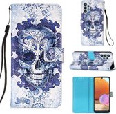 Voor Samsung Galaxy A32 4G (EU-versie) 3D-schilderij Horizontale flip lederen tas met houder & kaartsleuf & portemonnee & lanyard (Cloud Ghost Head)