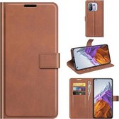 Voor Xiaomi Mi 11 Pro 4G / 5G Retro Kalfspatroon Gesp Horizontale Flip Leren Case met Houder & Kaartsleuven & Portemonnee (Lichtbruin)