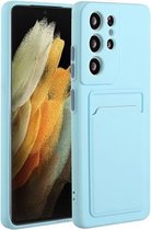 Voor Samsung Galaxy S21 Ultra 5G kaartsleuf ontwerp schokbestendig TPU beschermhoes (hemelsblauw)