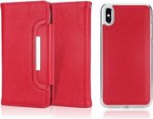 Litchi Texture Horizontale Flip Buckle Afneembare Magnetische PU Leather Case met Kaartsleuven & Portemonnee & Fotolijst Voor iPhone XS Max (Rood)