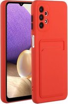 Voor Samsung Galaxy A32 4G kaartsleuf ontwerp schokbestendig TPU beschermhoes (rood)