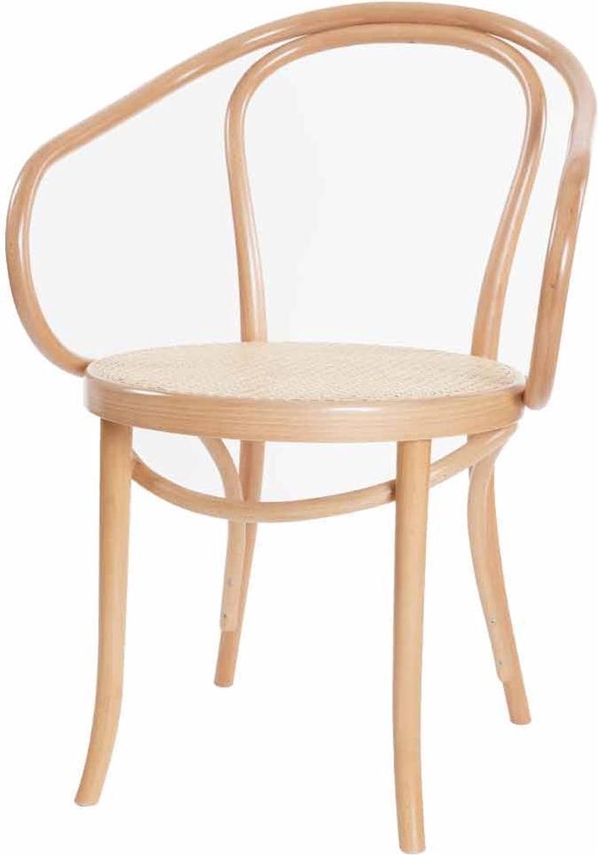Fameg Venice No. 9 Eetkamerstoel - Met Armleuning - Hout - Rotan Zitting - Design - Naturel