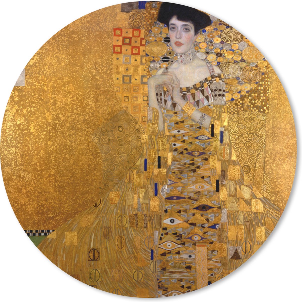 Muismat Gustav Klimt - Portret van Adèle Bloch-Bauer I - Schilderij van Gustav Klimt Muismat rond - 20x20 cm - Muismat met foto