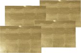 12x stuks rechthoekige placemats goud glitter 30 x 45 cm van kunststof - Borden onderleggers