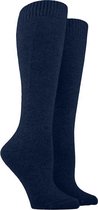 2-Pack Klassieke Dunne Kniekousen van Merino Wol S14 - Unisex - Marine - Maat 39-42